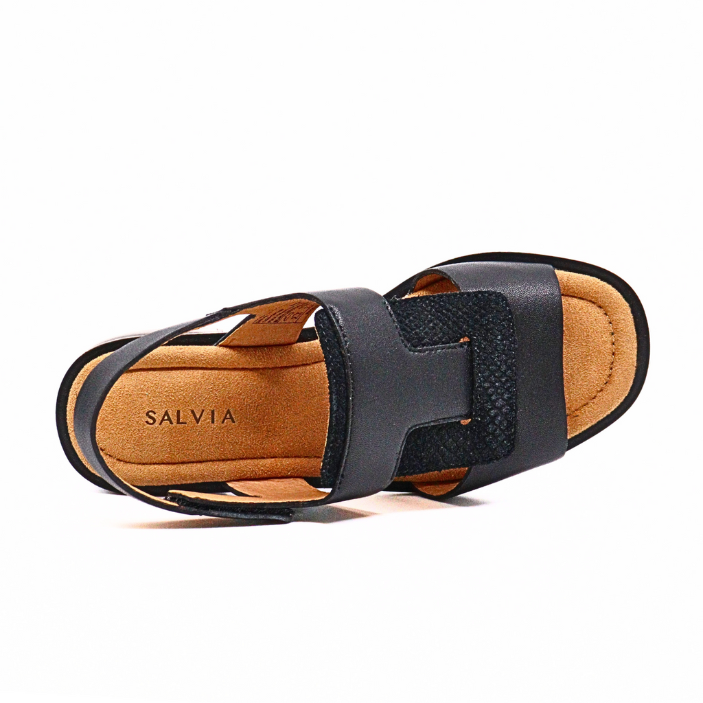 Women's low heel sandal Maxim Black by SALVIA