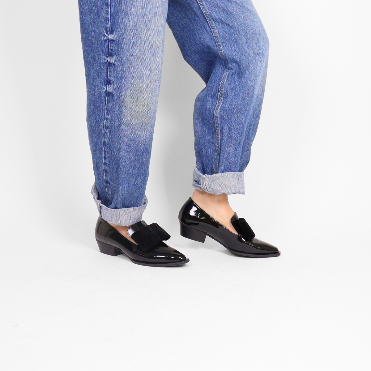Pat & Bow Black Women's Shoes Heels All Black
