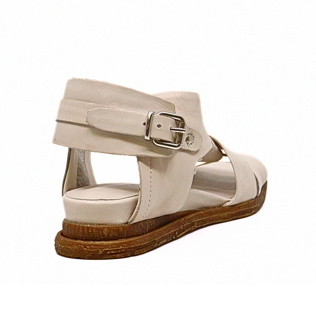 Women's leather sandal Cross & Band Softy Sandal Ivory by ALL BLACK