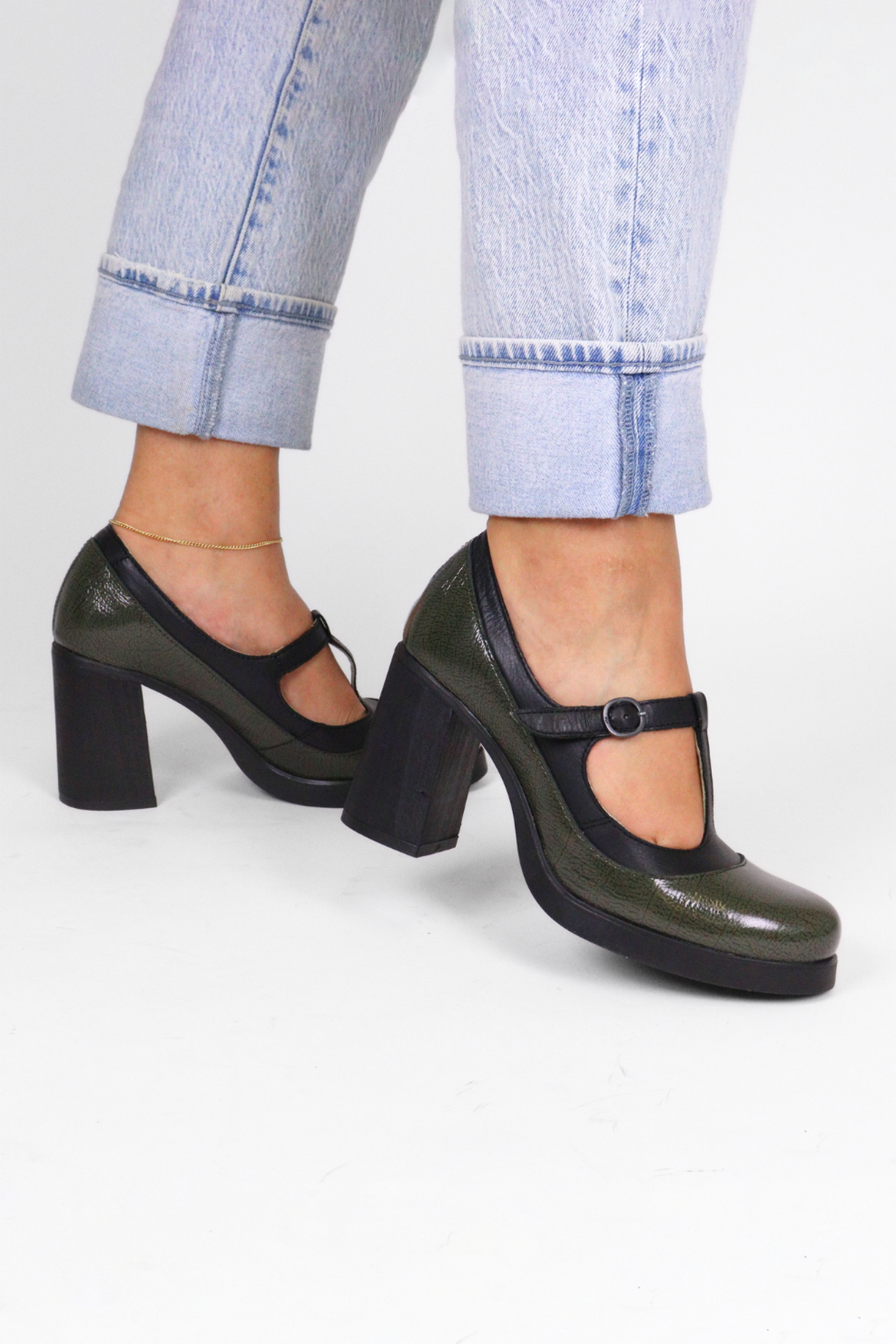 Seif Military Black Women's Shoes Heels Fly London