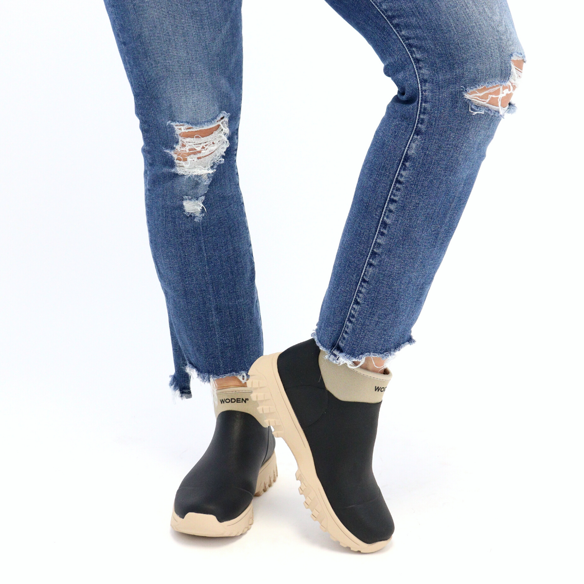 Irene Black/Coffee Cream Women's Boots Woden