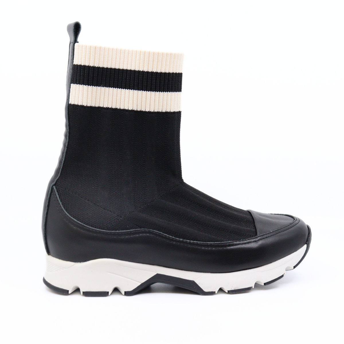 Stripey Sock Bootie Women's Boots All Black