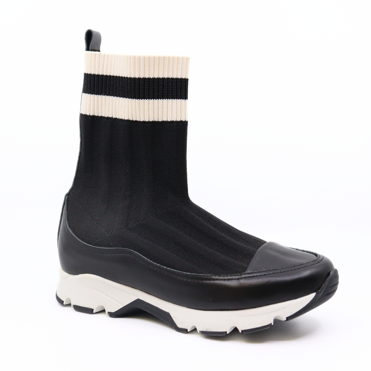 Stripey Sock Bootie Women's Boots All Black