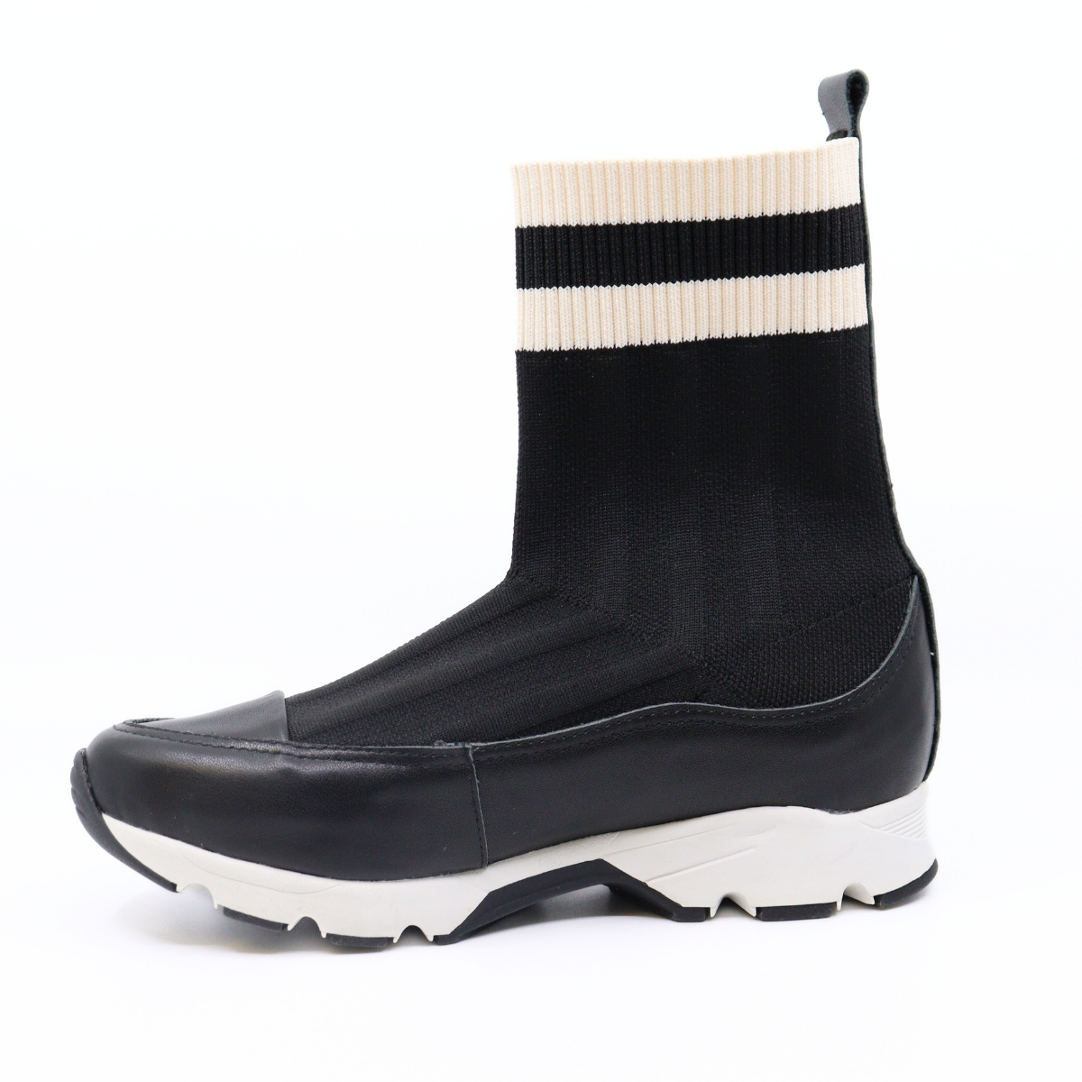 Stripey Sock Bootie Women's Boots All Black