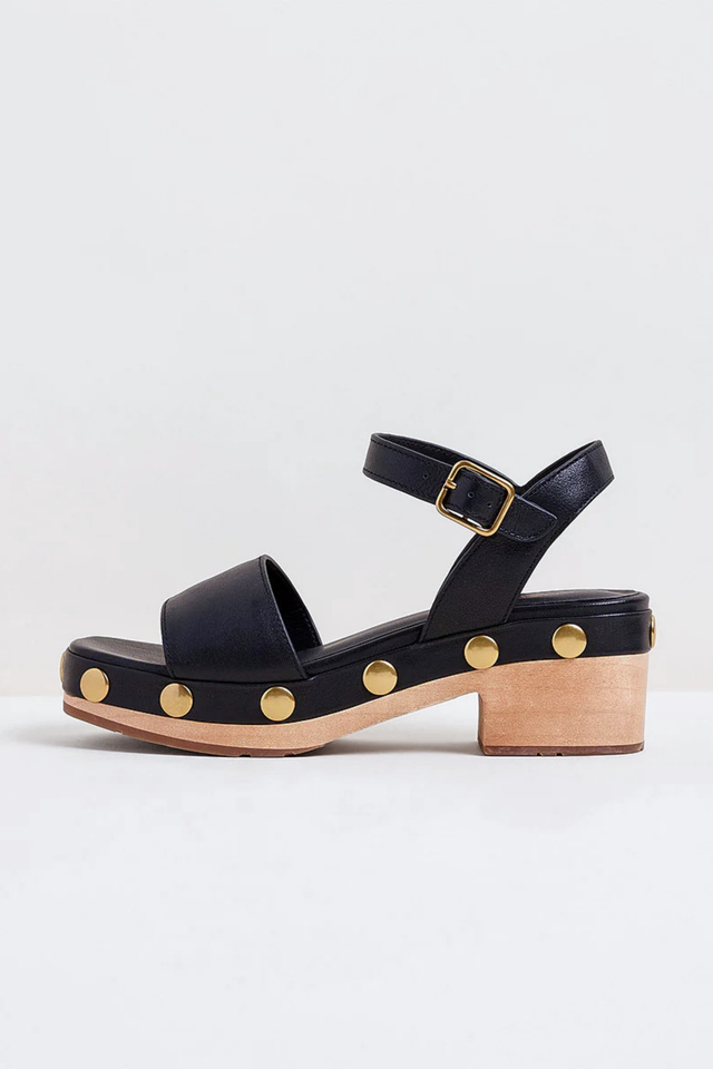Allie Black Stud Women's Sandals Platforms Charlotte Stone