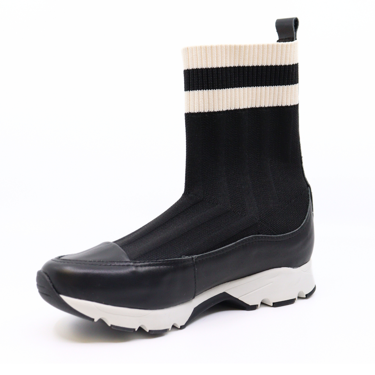Stripey Sock Bootie Women's Boots All Black