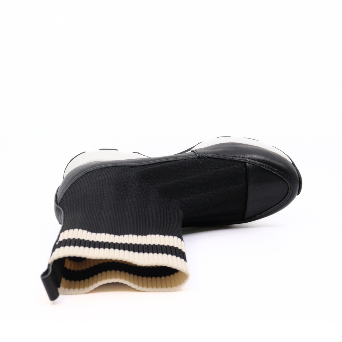 Stripey Sock Bootie Women's Boots All Black