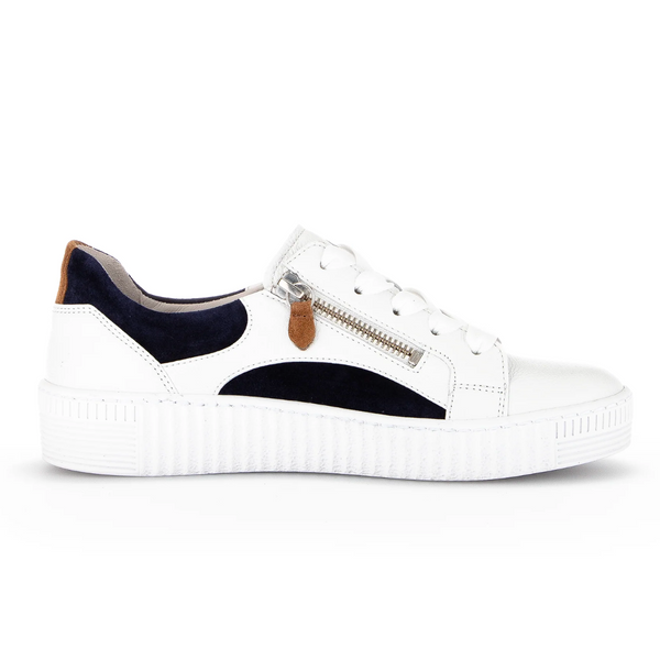 Women's contrast navy sneaker side zipper by Gabor