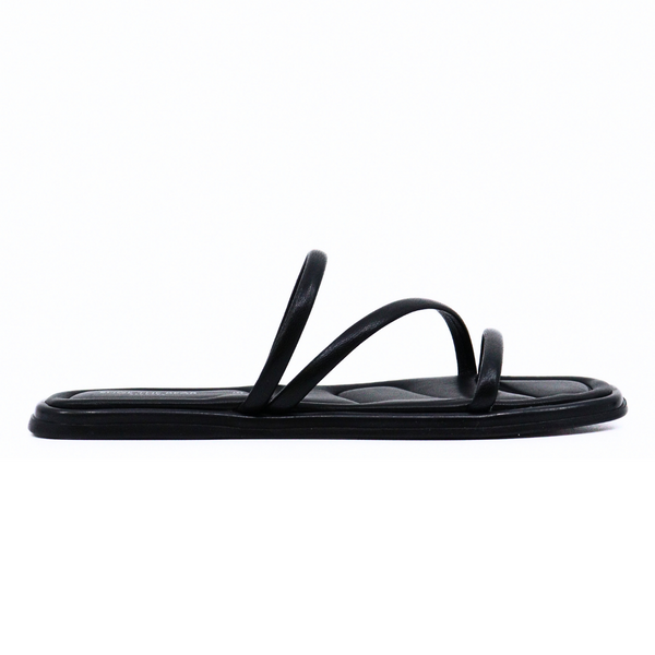 Women's flat black sandal Selena Strap Black by SHOE THE BEAR