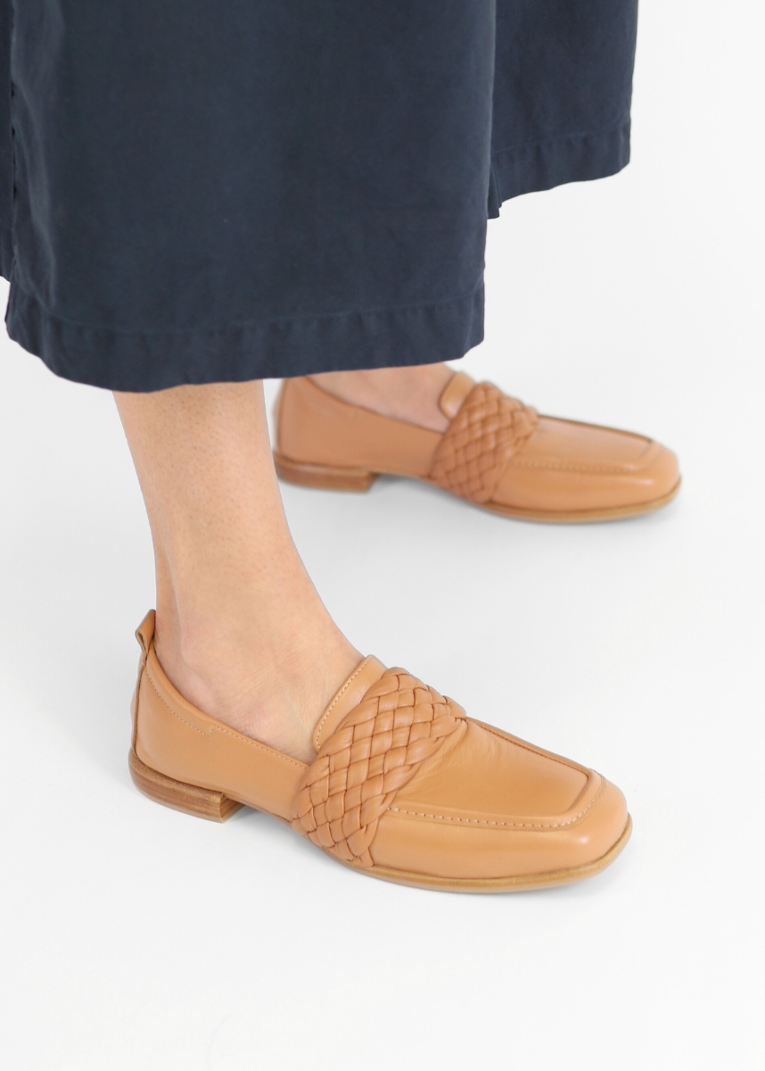 Lena Nature Cuir Tubular Women's Shoes Loafers Homers