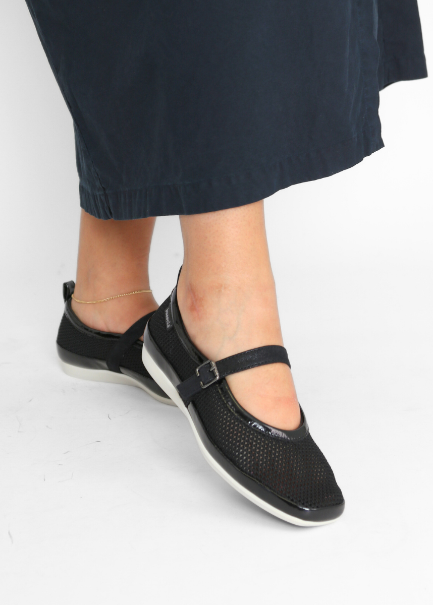 Vanya Nero Knit Mesh Women's Shoes Flats Bussola