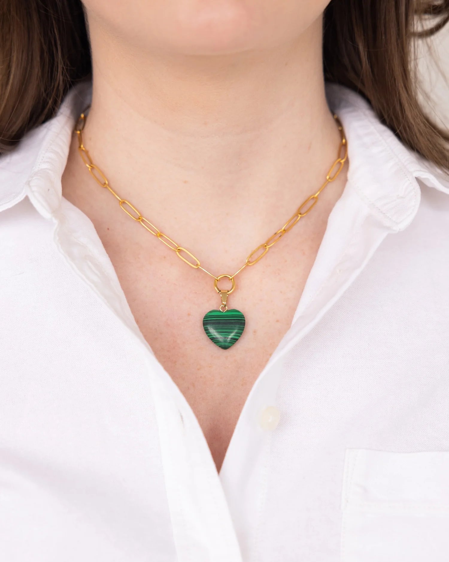 Audrey Heart Necklace Malachite Gifts + Accessories Jewelry Susan Shaw