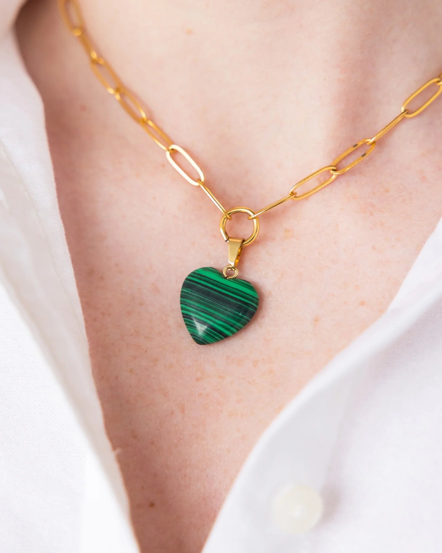 Audrey Heart Necklace Malachite Gifts + Accessories Jewelry Susan Shaw