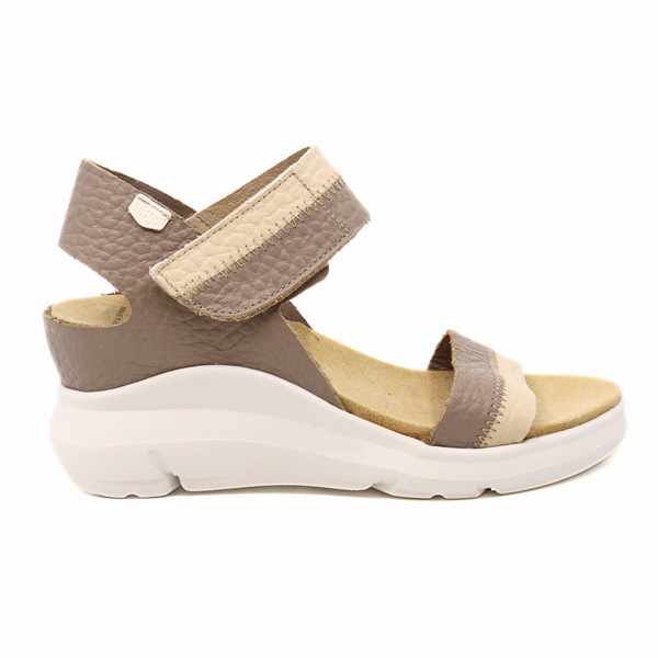 Women's neutral wedge sandal Charlotte Beige/Taupe by ON FOOT