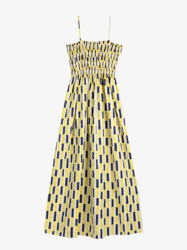 Brush Strokes Gathered Bustier Dress Women's Dresses Bobo Choses