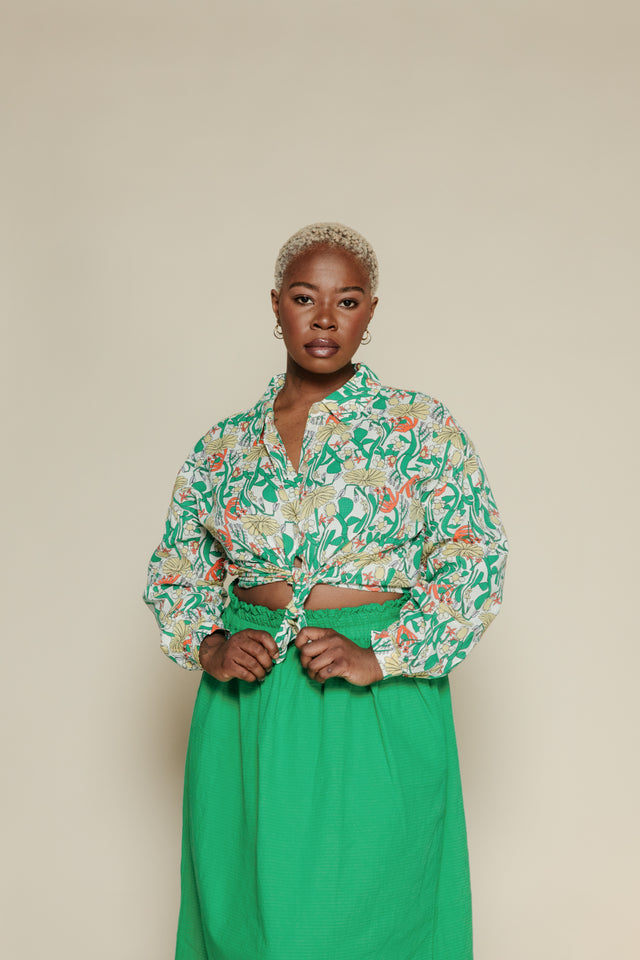Color Herbalist Pattern Collar Shirt Women's Tops Bobo Choses