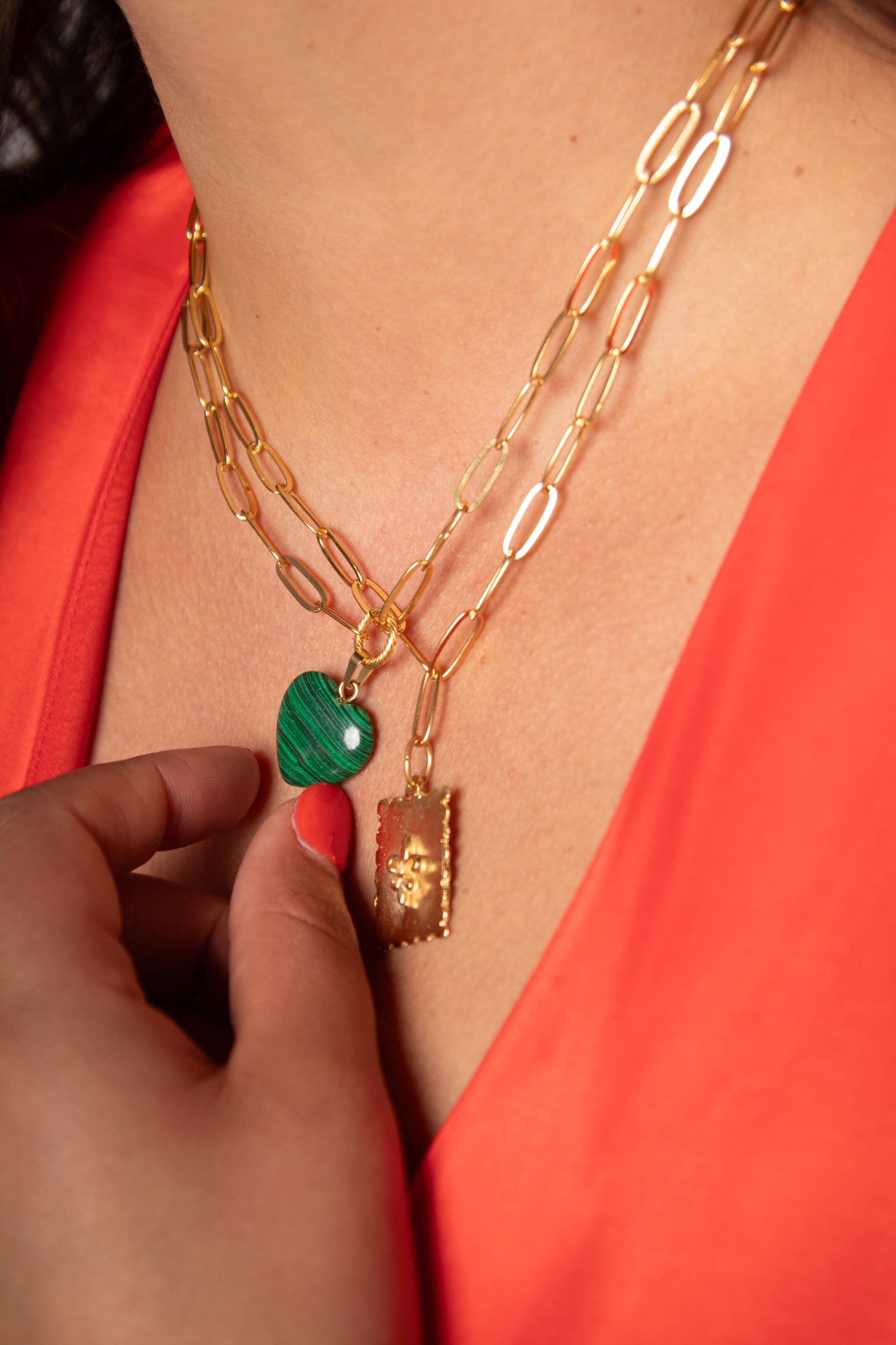 Audrey Heart Necklace Malachite Gifts + Accessories Jewelry Susan Shaw