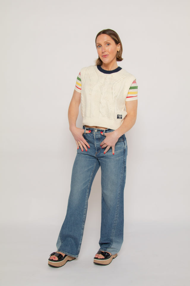 Holyoke Panel Wide Blue Women's Bottoms Moussy Denim