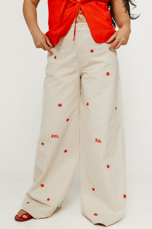 Sol Chain Hedda Pant Ecru Women's Bottoms Thinking Mu