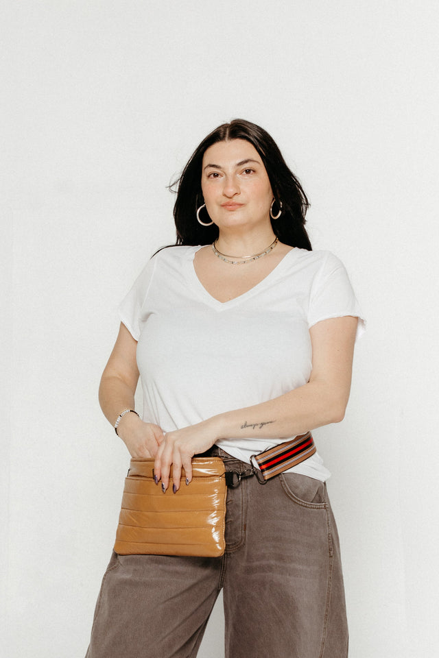 White V-Neck Tee Women's Tops MILA