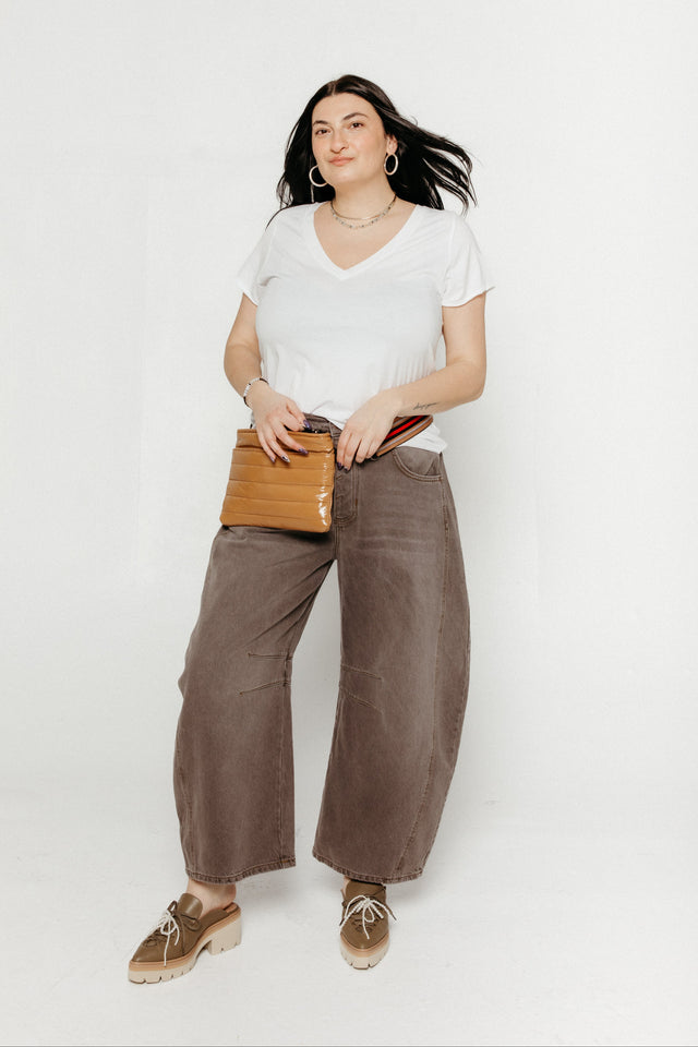 Good Luck Mid Rise Barrel Archive Grey Women's Bottoms Free People