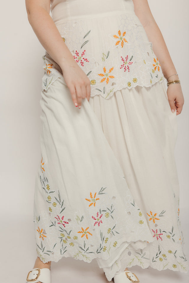 Nube Maxi Scalloped Dress White Women's Dresses Tach Clothing