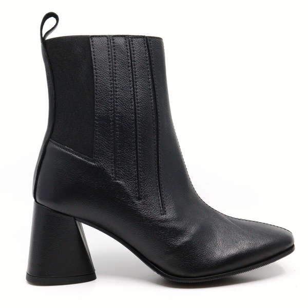 Women's trinity shootie black leather high heel bootie by ALL BLACK ITALIA