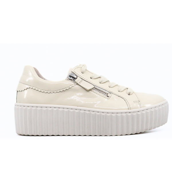 Women's zipper white sneaker patent leather platform by Gabor