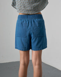 Petra Shorts Textured Denim Women's Bottoms Bibico