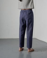 Lorren Trousers Navy Linen Women's Bottoms Bibico