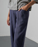 Lorren Trousers Navy Linen Women's Bottoms Bibico