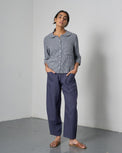 Lorren Trousers Navy Linen Women's Bottoms Bibico
