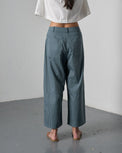 Alicia Barrel Leg Trousers Striped Slate Women's Bottoms Bibico