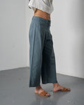 Alicia Barrel Leg Trousers Striped Slate Women's Bottoms Bibico