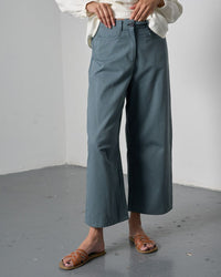 Alicia Barrel Leg Trousers Striped Slate Women's Bottoms Bibico