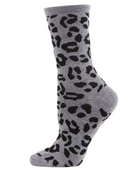 MeMoi Leopard Animal Print Cashmere Blend Crew Socks Gifts + Accessories Socks Me Moí