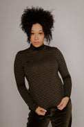 Outline T-Neck Dark Olive Women's Tops Prairie Underground