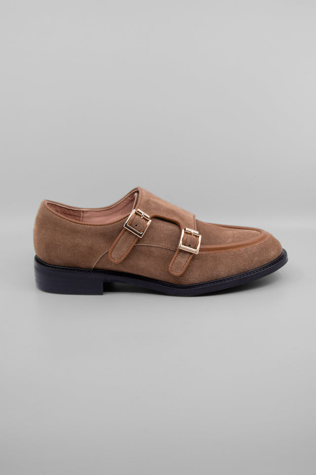 Wide Belt Guy Camel Women's Shoes Loafers All Black