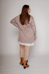 Stripe Layer Mini Shirtdress Huckleberry