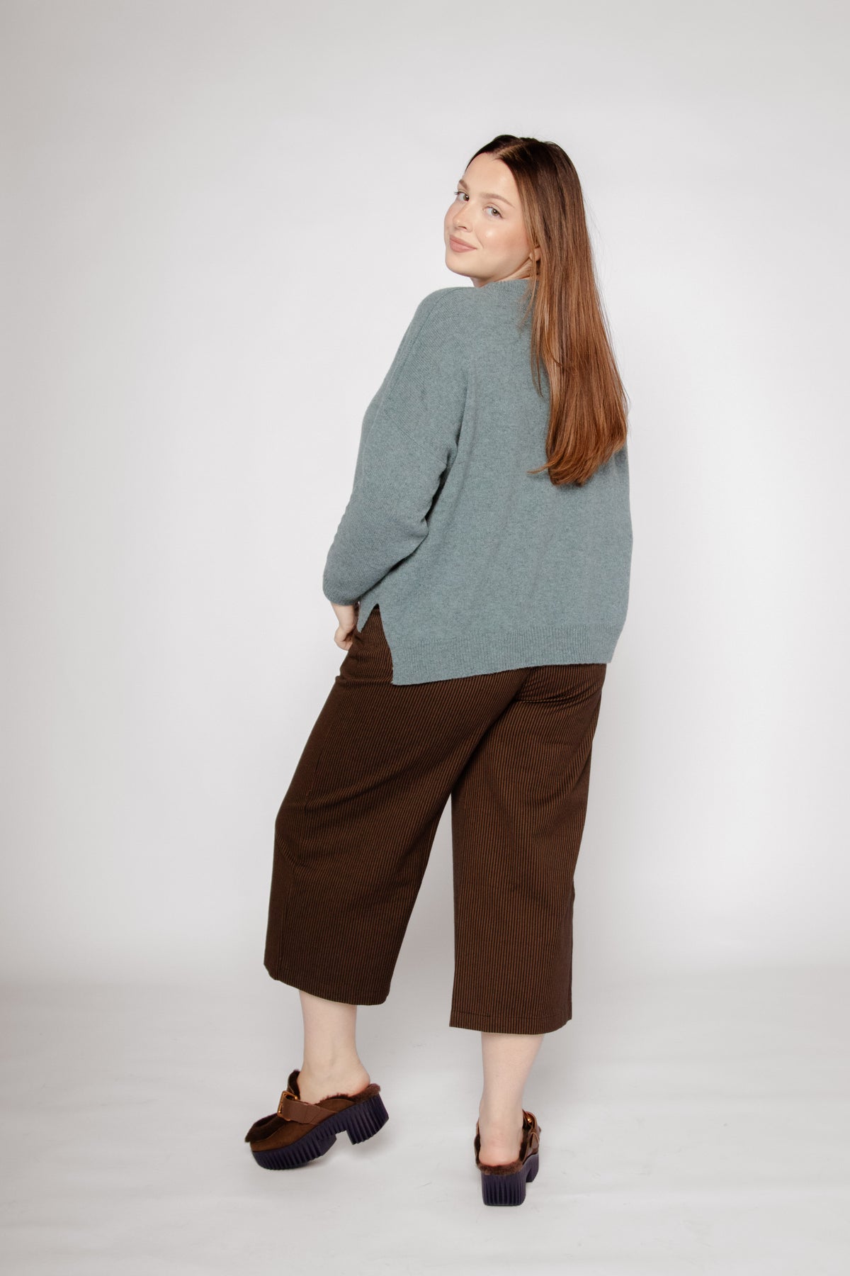 Kate Culottes Cocoa Stripe Twill Women's Bottoms Bibico