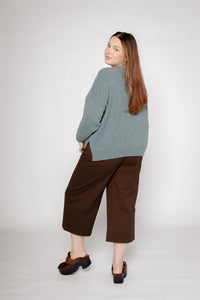 Kate Culottes Cocoa Stripe Twill Women's Bottoms Bibico
