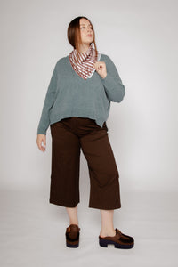Kate Culottes Cocoa Stripe Twill Women's Bottoms Bibico