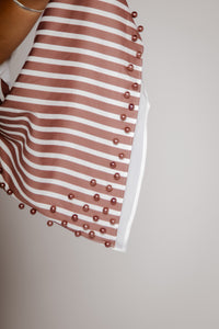 Stripe Pearly Scarf Huckleberry Gifts + Accessories Theo