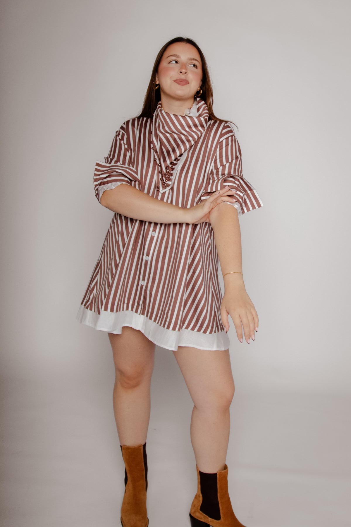 Stripe Pearly Scarf Huckleberry Gifts + Accessories Theo