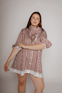 Stripe Layer Mini Shirtdress Huckleberry