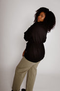 Katie Cashmere Wrap Cardigan Black Women's Tops One Grey Day
