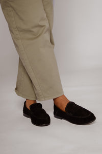 Carry On Loafer Black Oiled Suede Women's Shoes Loafers Free People
