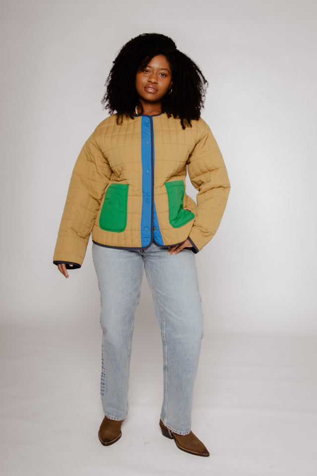 Color Block Light Padded Reversible Jacket