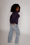 Cali Pointelle Tee Navy Women's Tops Bibico