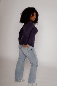 Cali Pointelle Tee Navy Women's Tops Bibico